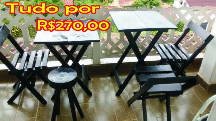 Mesas e cadeiras Dobravel